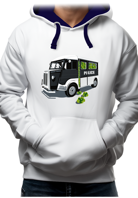Sweat Adulte Voiture de Police, Panier à Salade