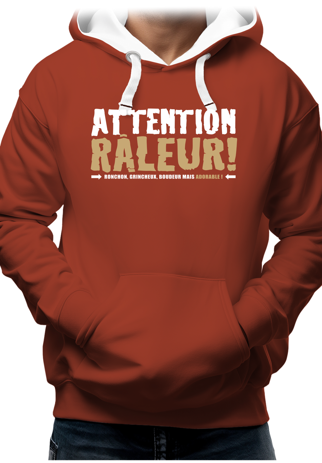 Sweat Adulte Attention raleur en bronze