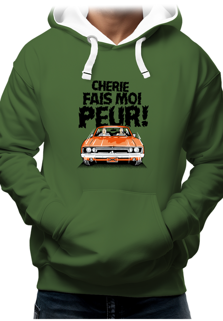 Sweat Adulte Chérie fais moi peur voiture