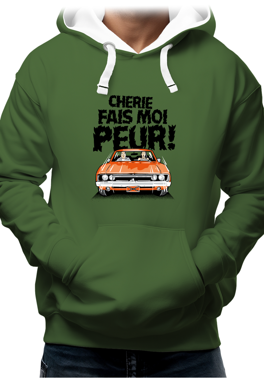 Sweat Adulte Chérie fais moi peur voiture