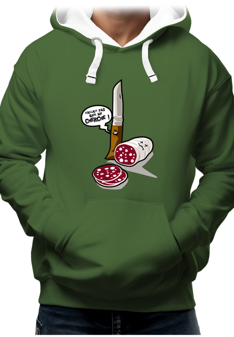 Sweat Adulte Fallait pas saucisson VS couteau de Savoie