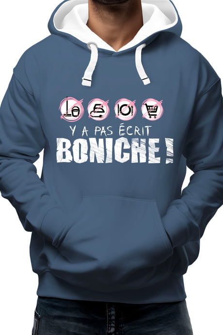 Sweat Adulte y a pas ecrit boniche