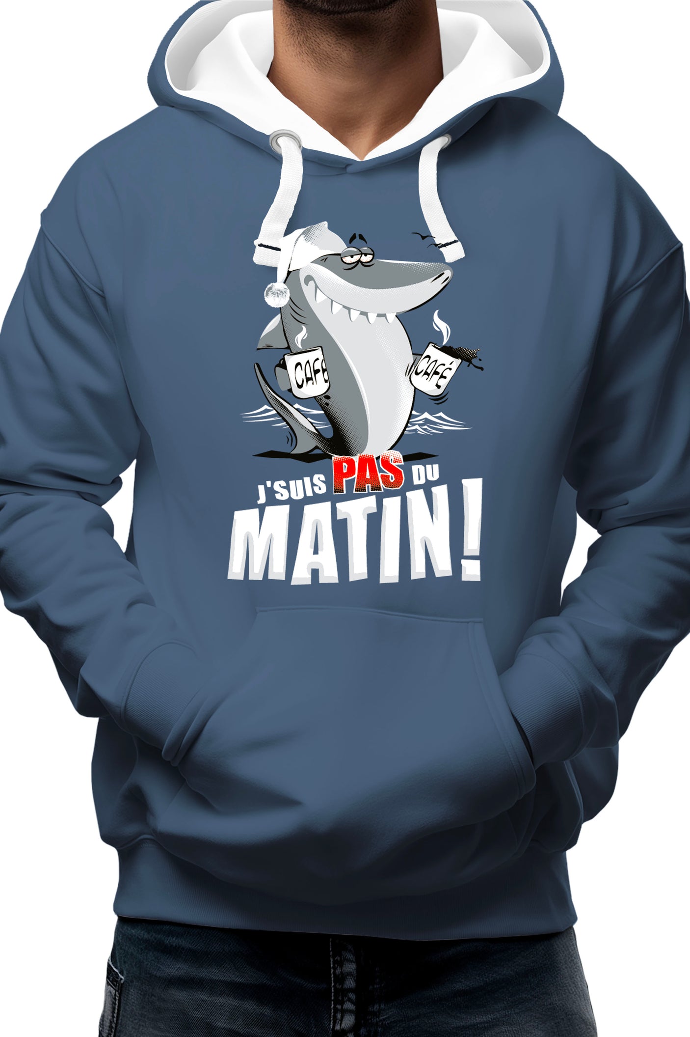 Sweat Enfant Requin je suis pas du matin