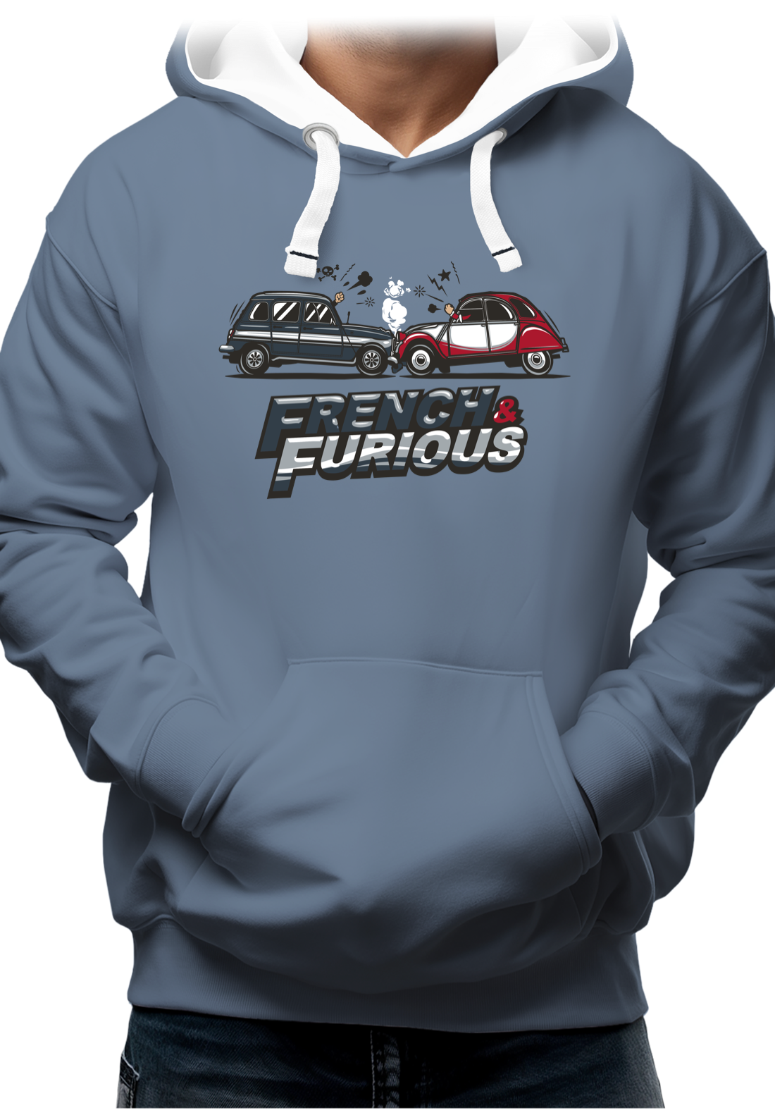 Sweat Adulte French & Furious 4L contre deuch