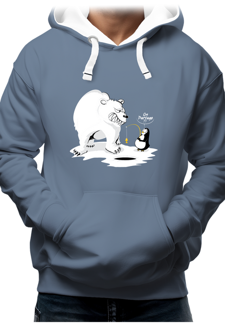 Sweat Adulte Ours et pingouin sur la banquise