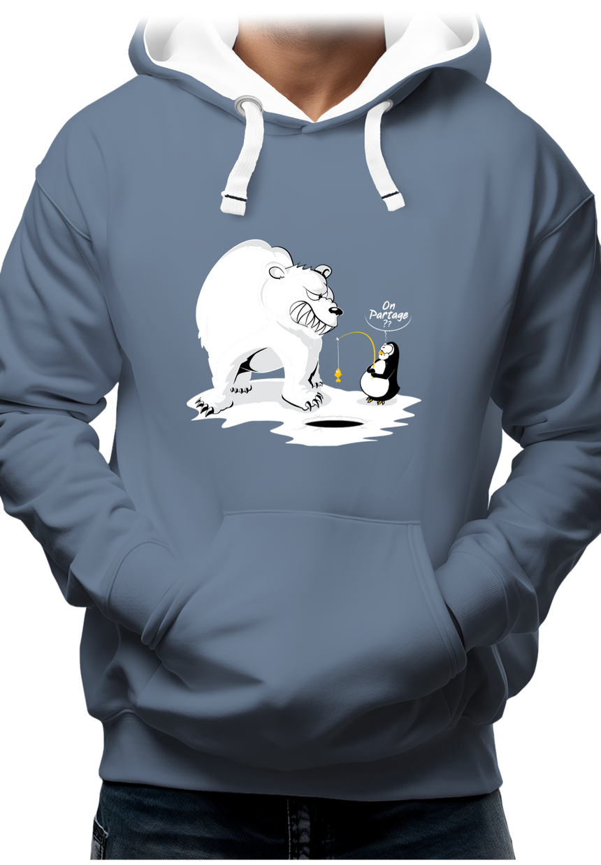 Sweat Adulte Ours et pingouin sur la banquise