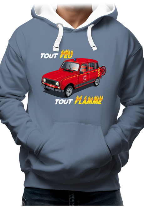 Sweat Adulte 4L pompier tout feu tout flamme