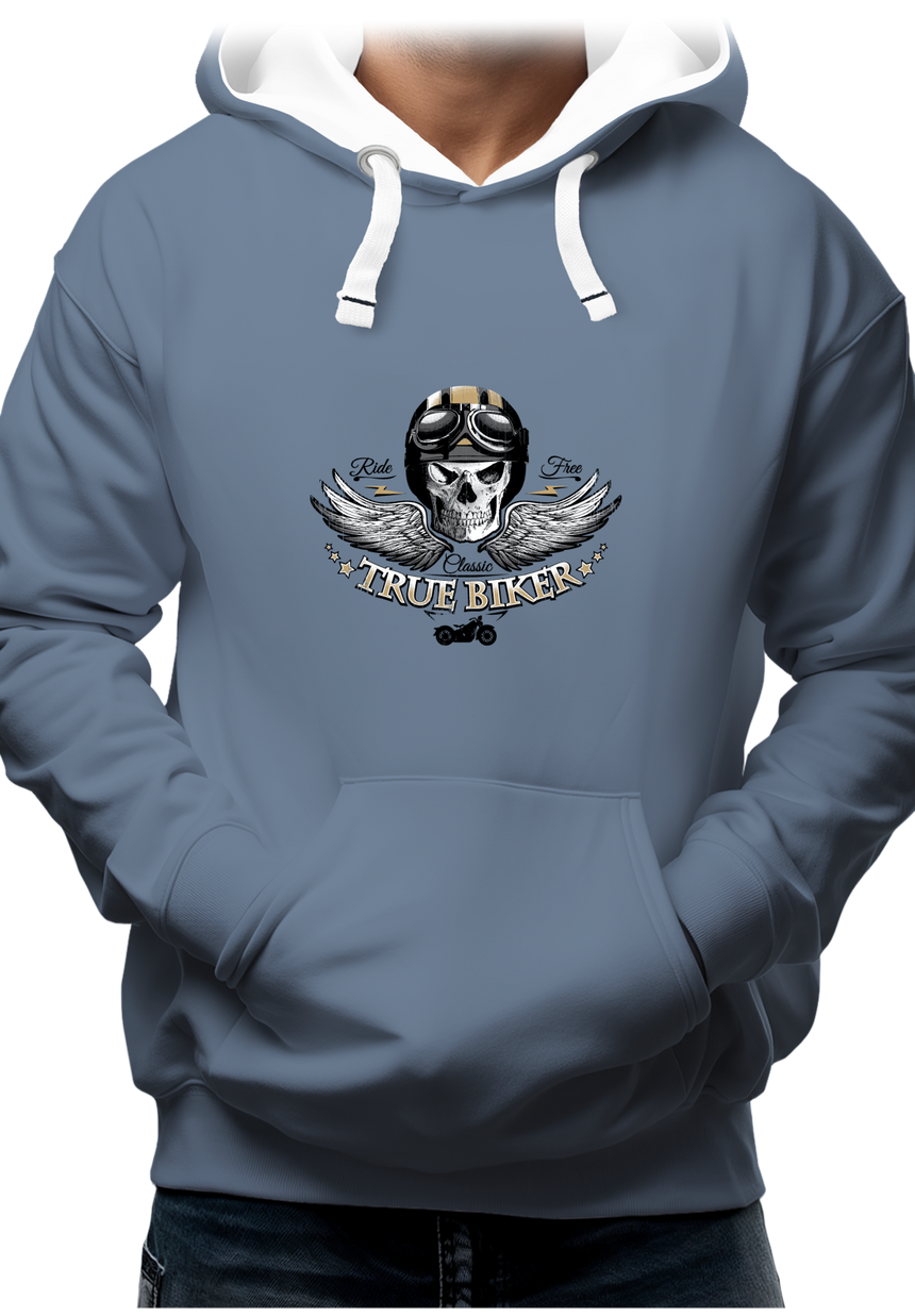 Sweat Adulte True biker tête de mort
