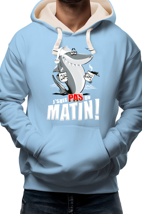 Sweat Adulte Requin je suis pas du matin