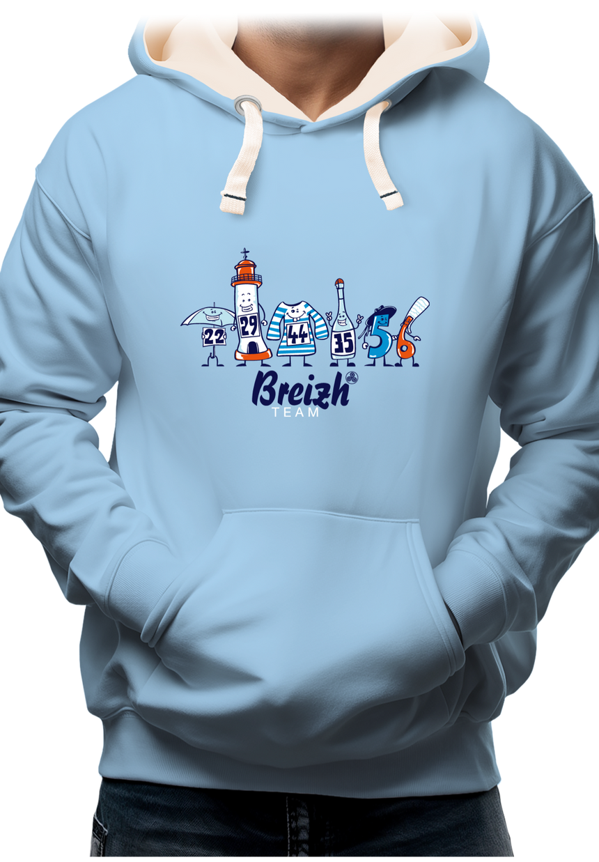 Sweat Adulte Breizh team, les départements de Bretagne