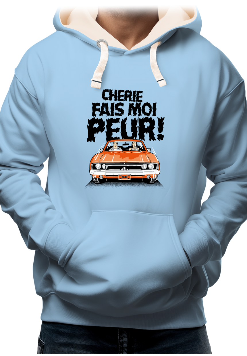 Sweat Adulte Chérie fais moi peur voiture