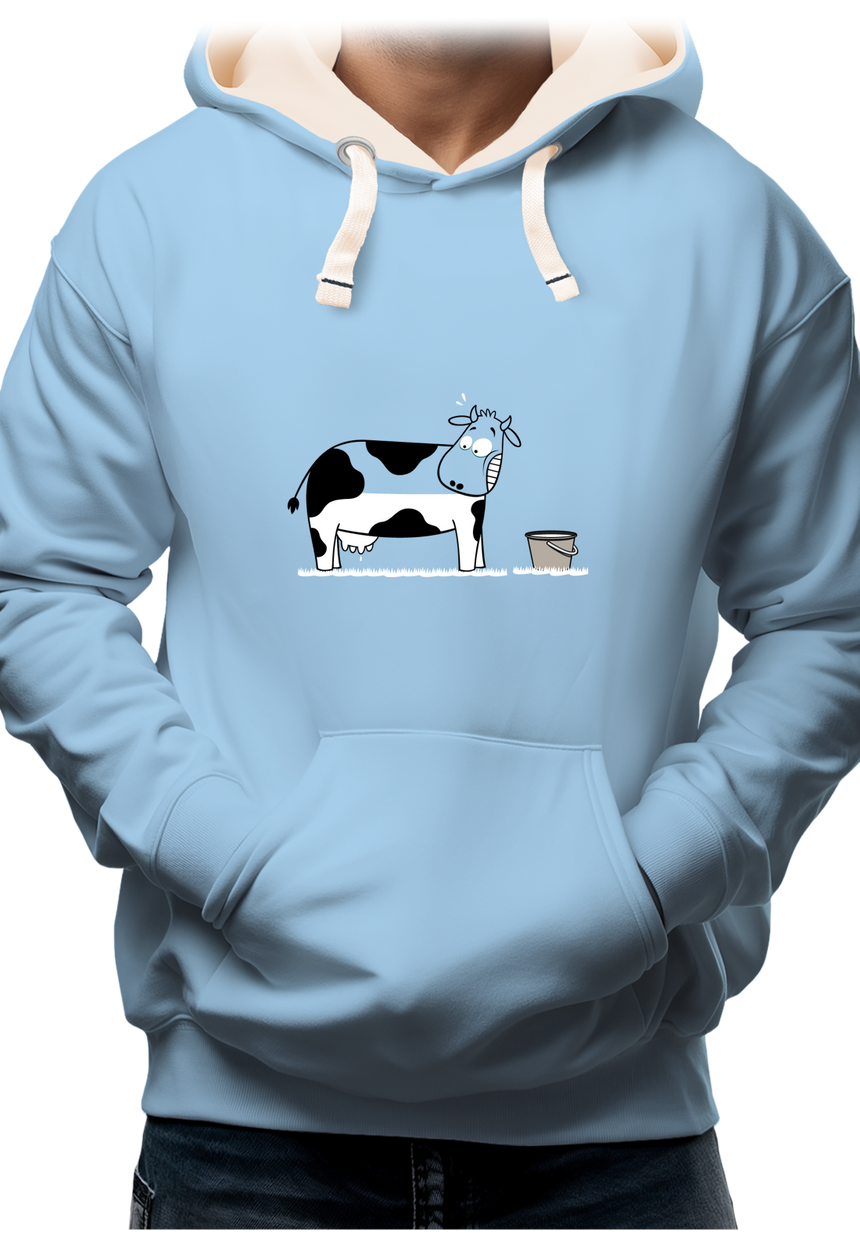 Sweat Adulte Vache à moitié pleine de lait