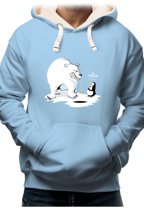 Sweat Adulte Ours et pingouin sur la banquise
