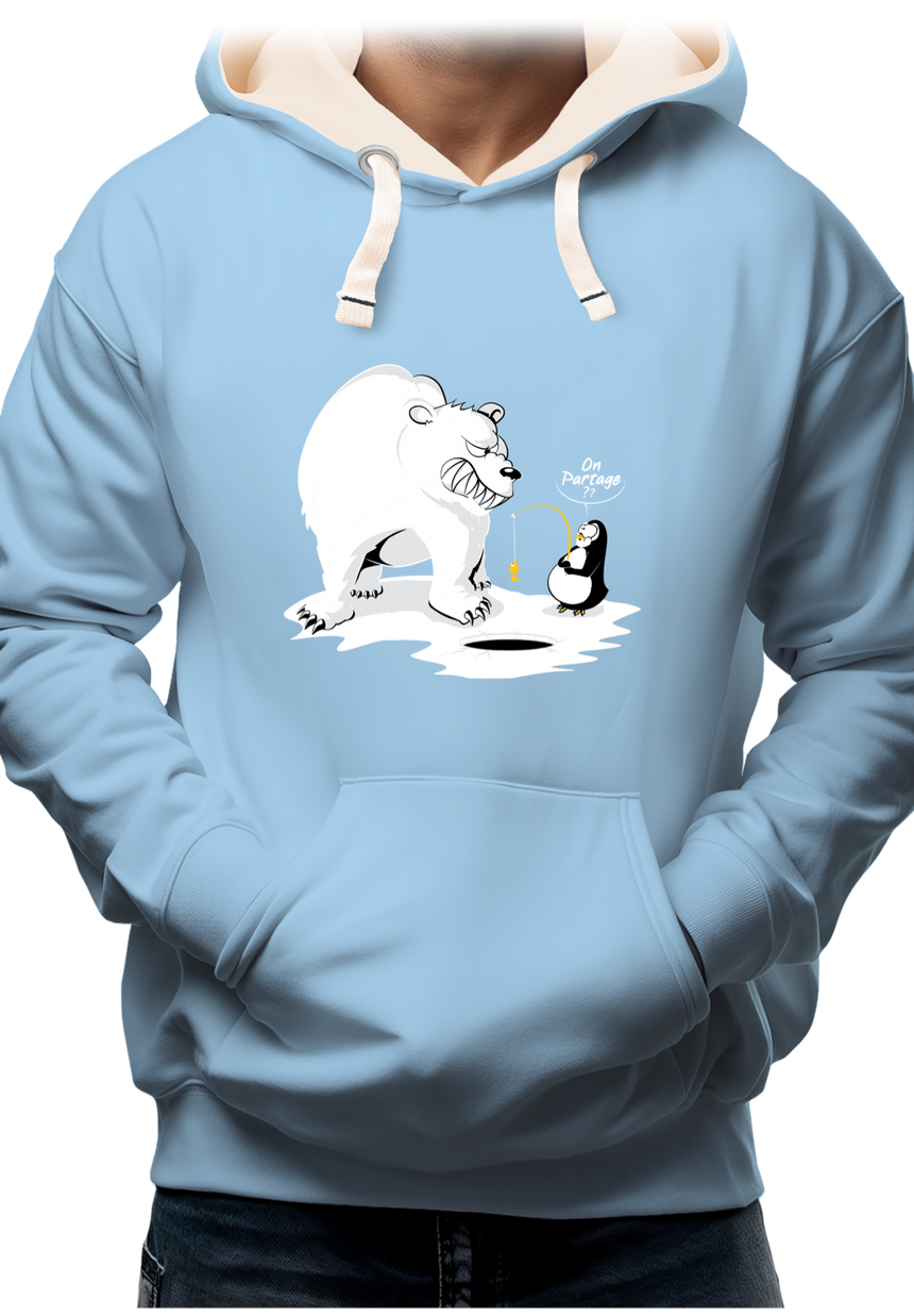 Sweat Adulte Ours et pingouin sur la banquise