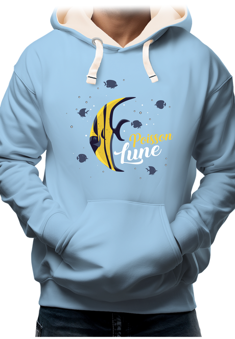 Sweat Adulte Poisson lune avec strass