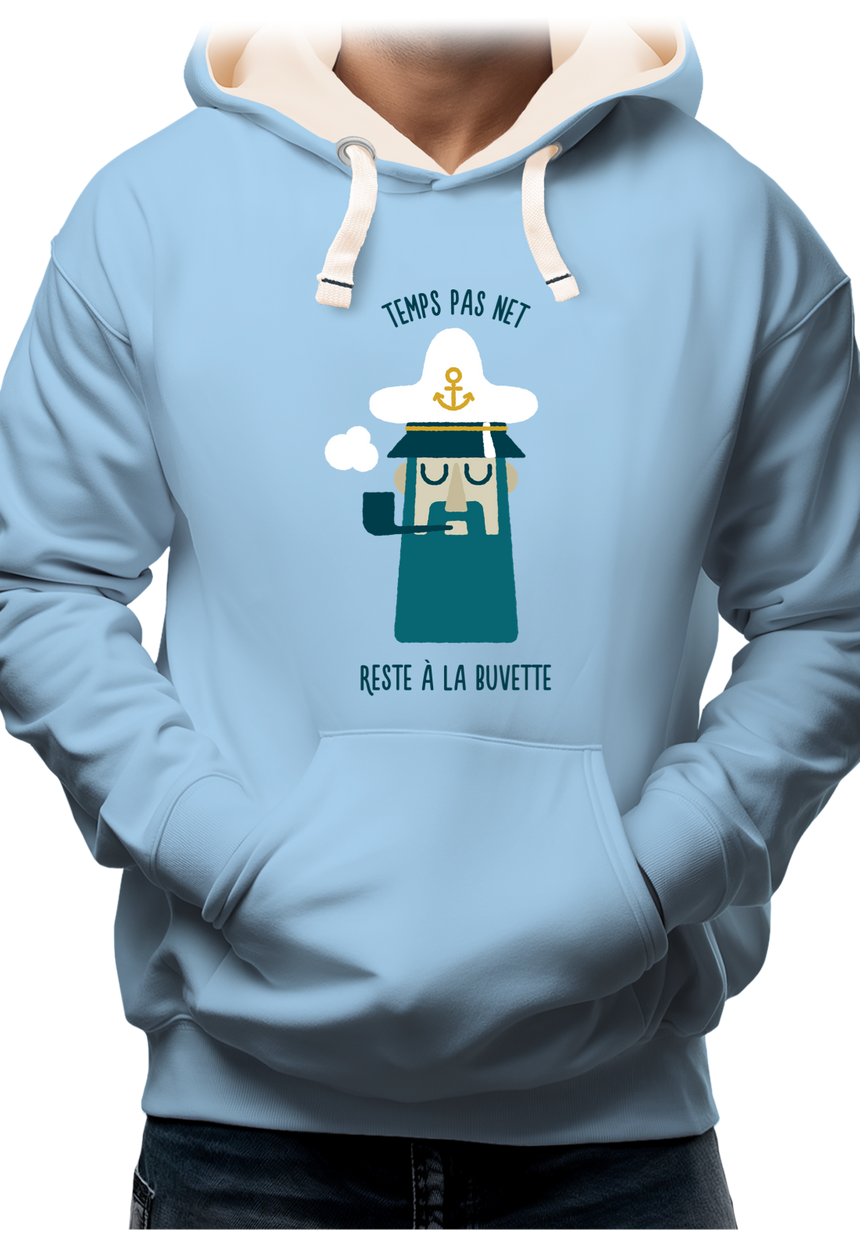 Sweat Adulte Temps pas net, capitaine reste à la buvette