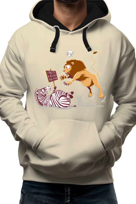 Sweat Enfant Zebre vs Lion : 5 fruits legumes par jour