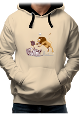 Sweat Adulte Zèbre vs Lion : 5 fruits légumes par jour