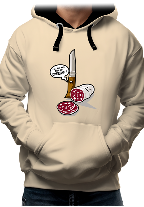 Sweat Adulte Fallait pas saucisson VS couteau de Savoie