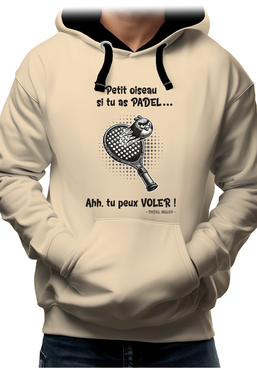 Sweat Adulte Padel avec l'oiseau énervé