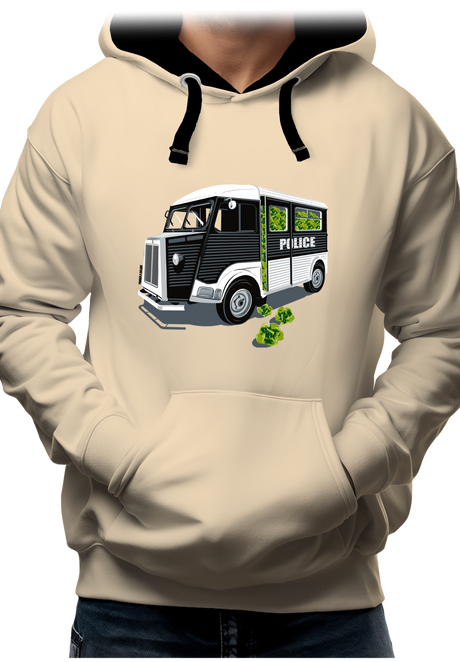 Sweat Adulte Voiture de Police, Panier à Salade