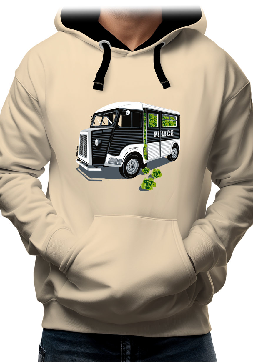 Sweat Adulte Voiture de Police, Panier à Salade