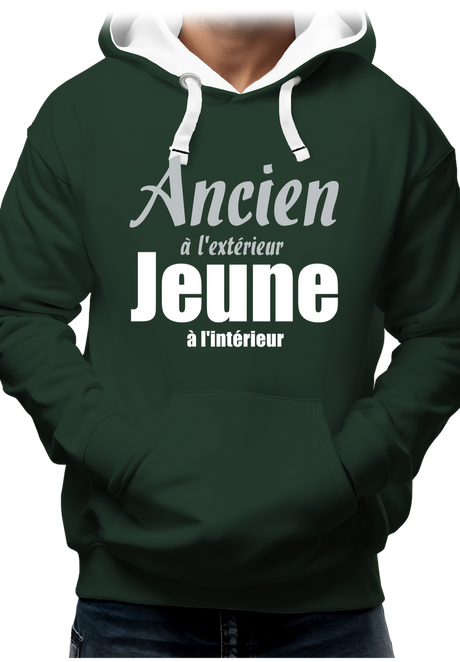 Sweat Adulte Ancien à l'extérieur et Jeune à l'intérieur