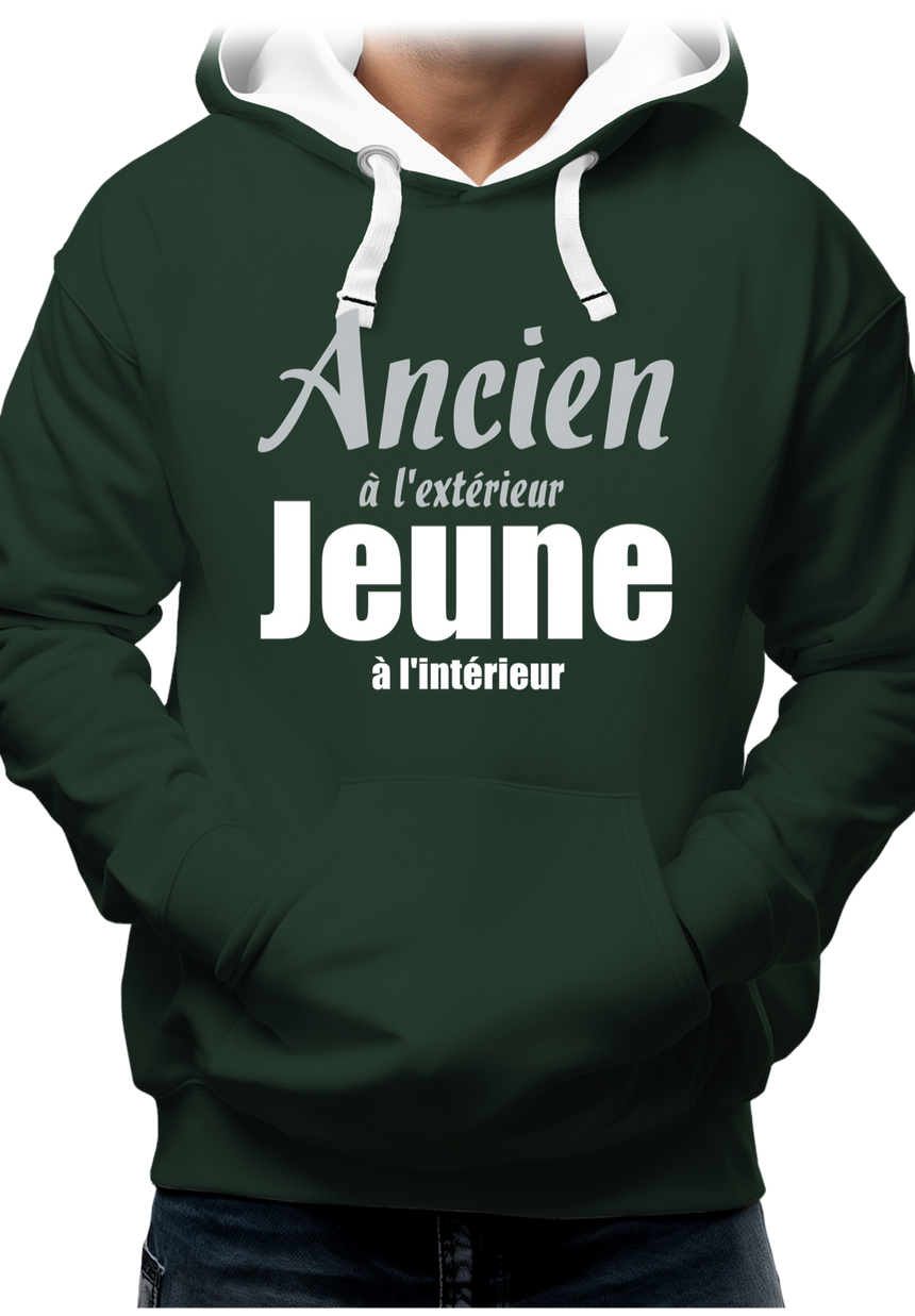 Sweat Adulte Ancien à l'extérieur et Jeune à l'intérieur