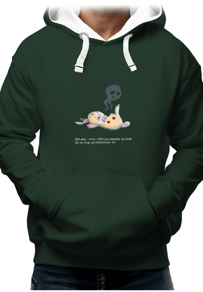 Sweat Adulte Pan ! Lapin Couché