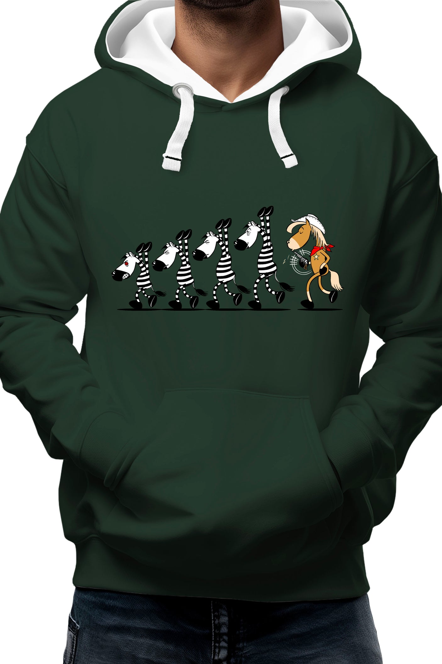 Sweat Adulte Fin De Cavale zebre et cheval
