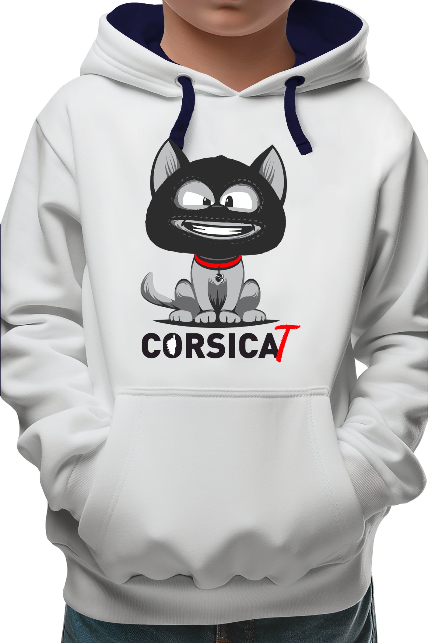 Sweat Enfant Chat Corse cagoulé