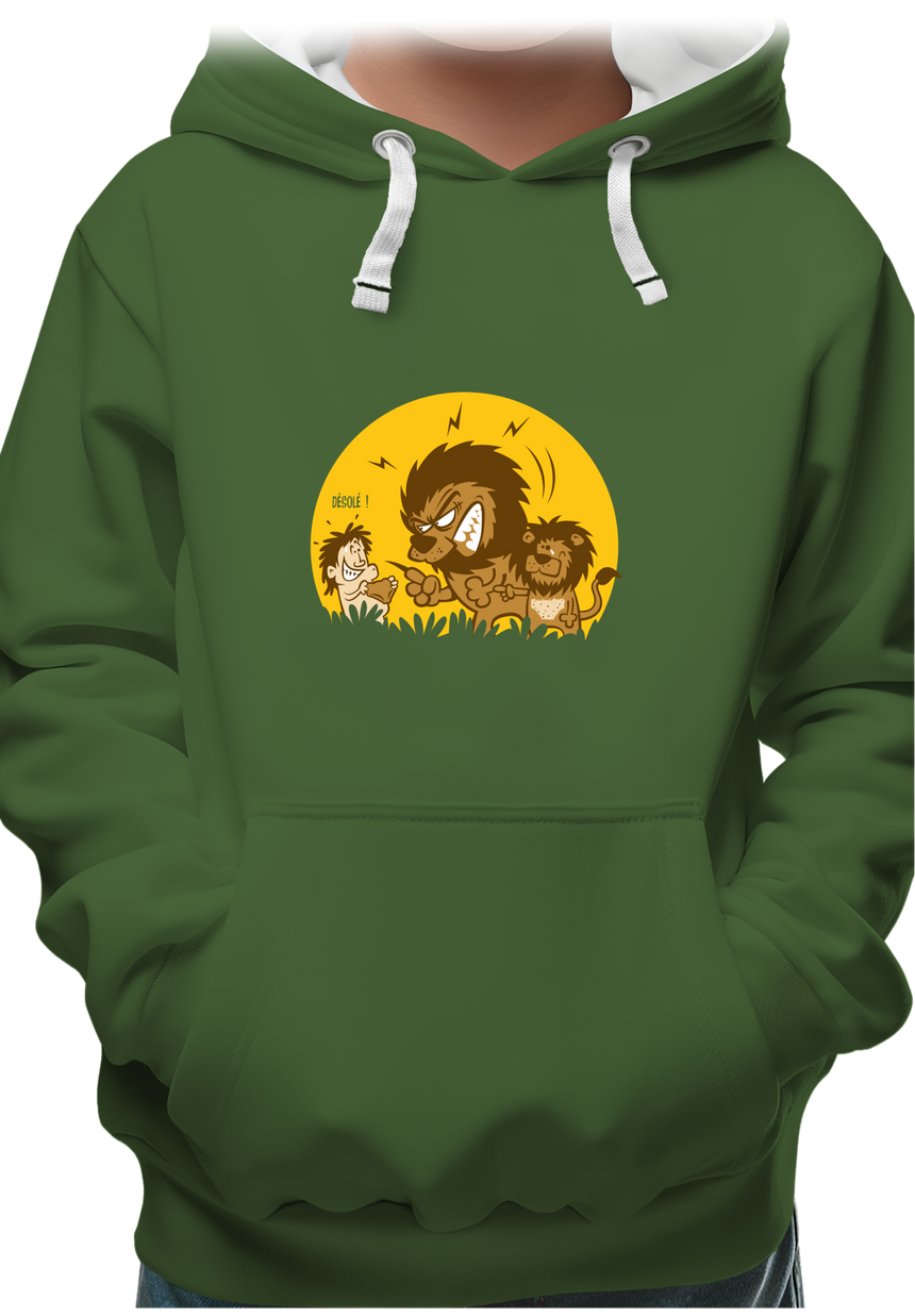 Sweat Enfant Lion et bébé dans la savane