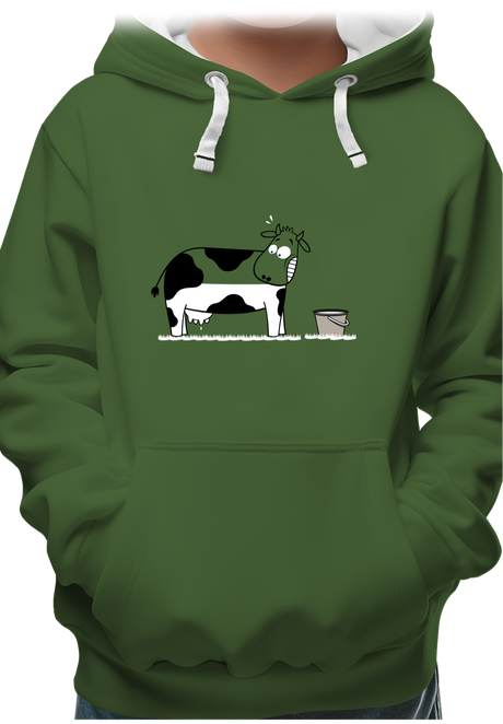 Sweat Enfant Vache à moitié pleine de lait