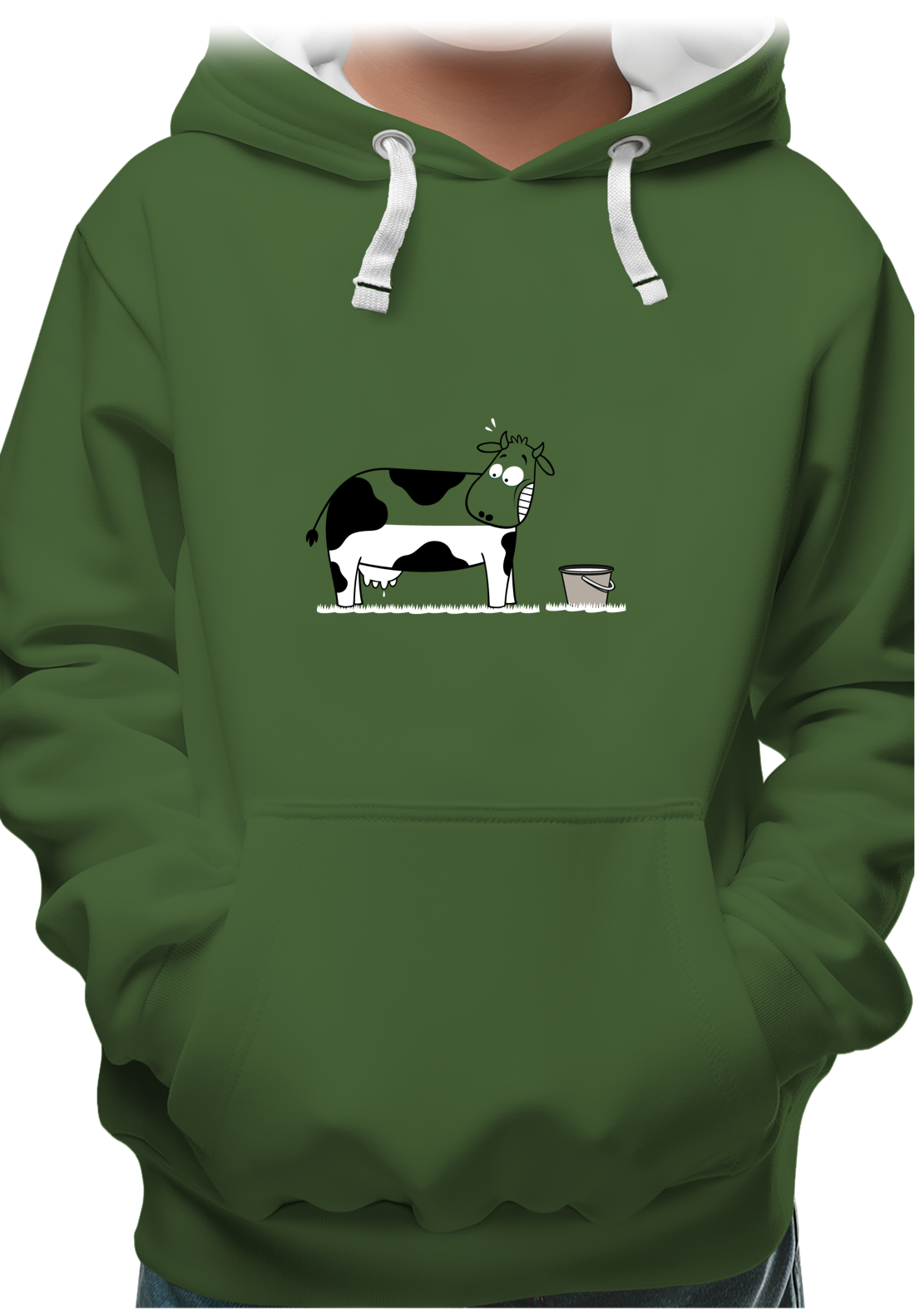 Sweat Enfant Vache à moitié pleine de lait