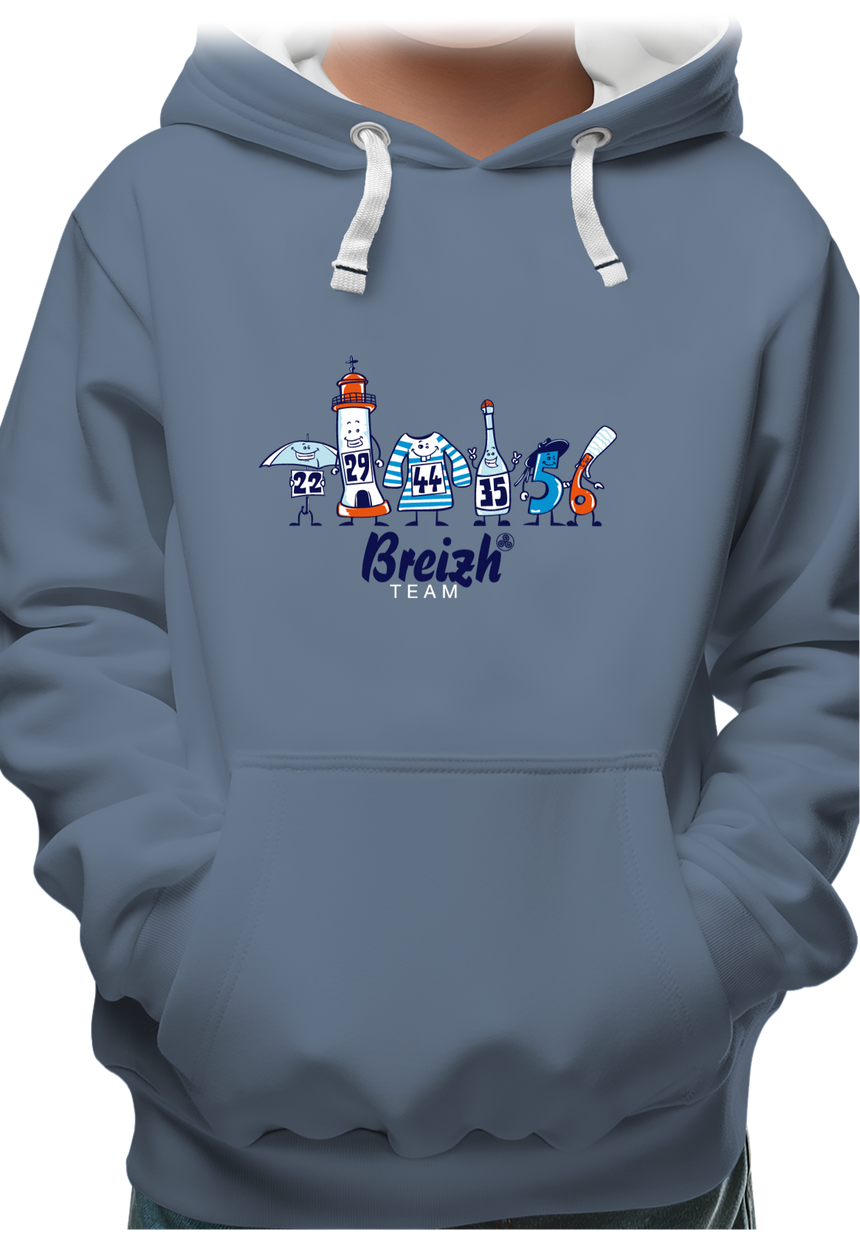 Sweat Enfant Breizh team, les départements de Bretagne