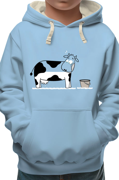 Sweat Enfant Vache a moitié pleine de lait