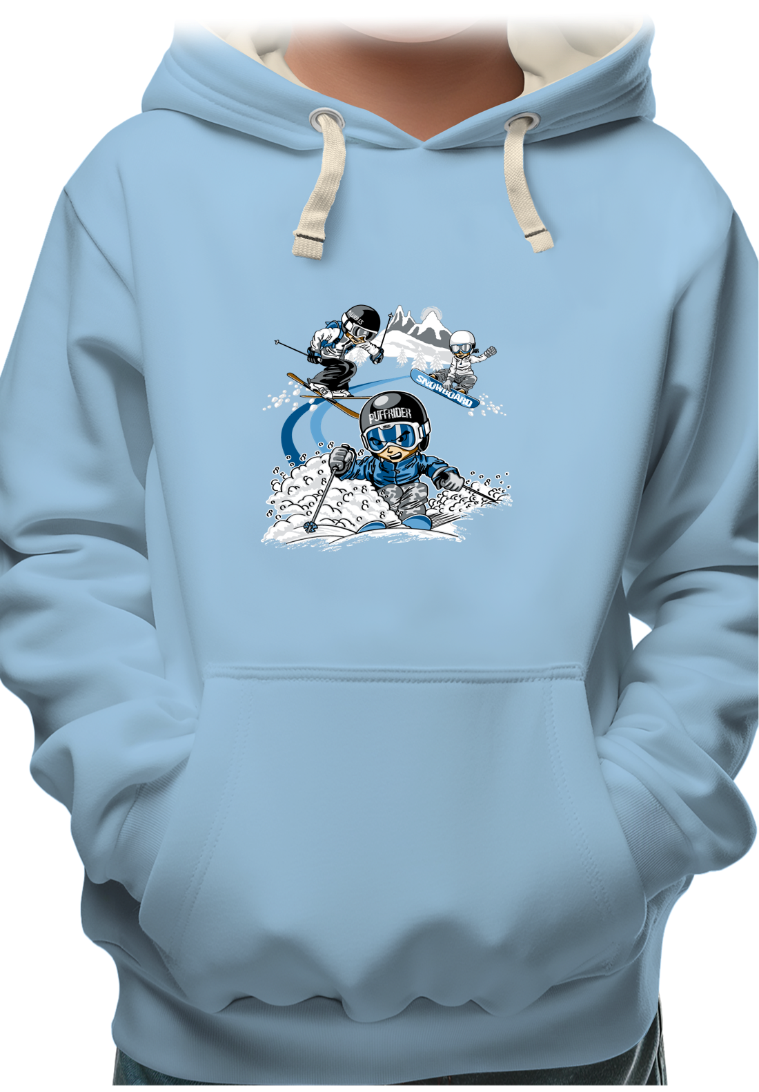 Sweat Enfant 3 garçons ski et surf