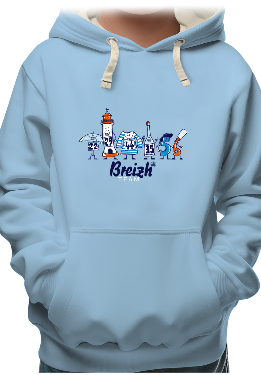 Sweat Enfant Breizh team, les départements de Bretagne
