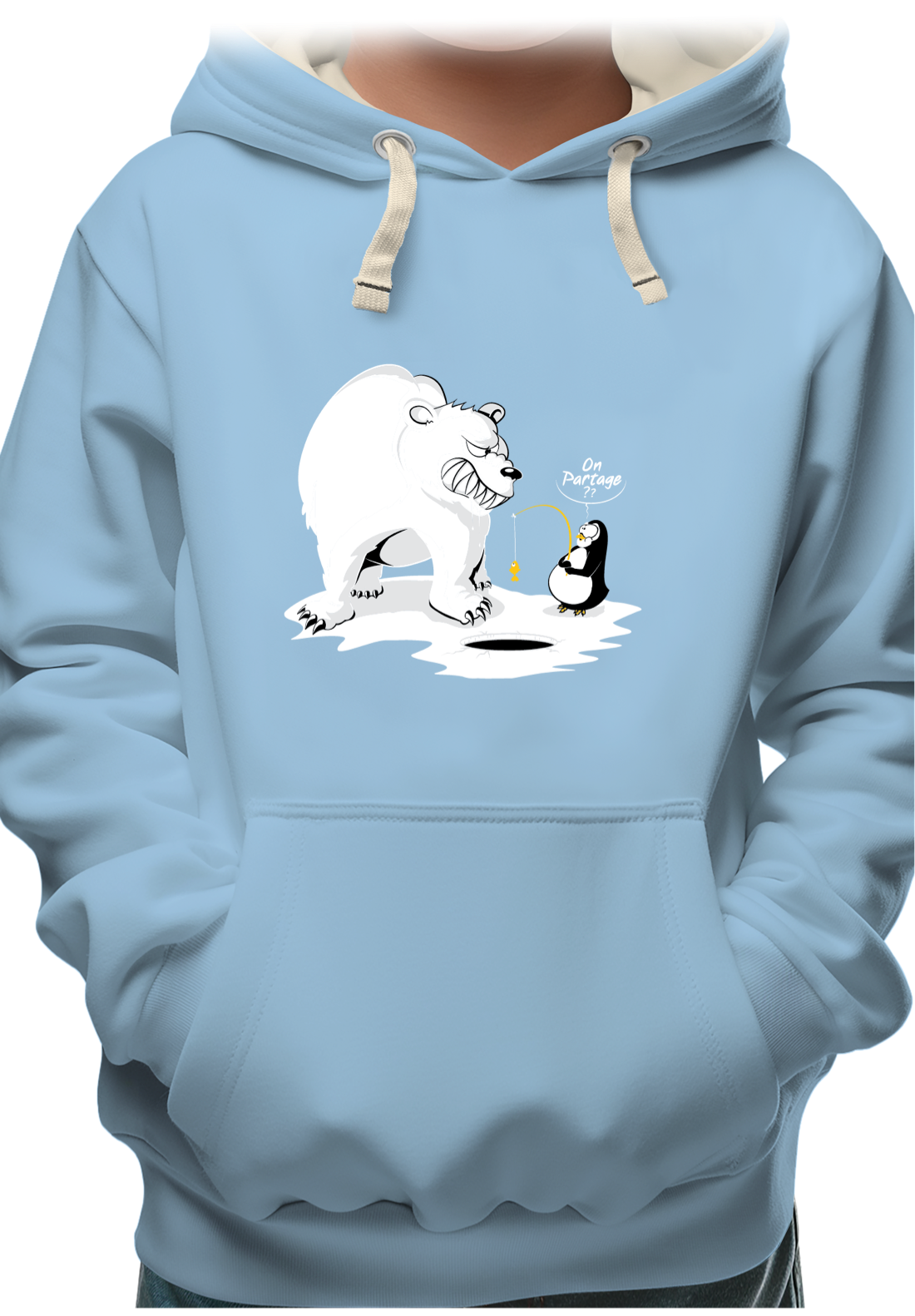 Sweat Enfant Ours et pingouin sur la banquise