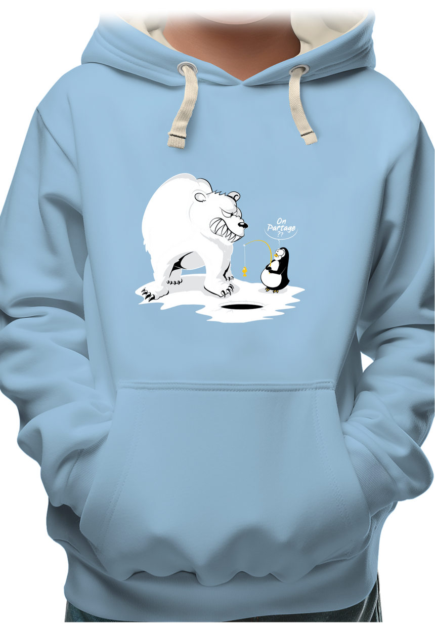 Sweat Enfant Ours et pingouin sur la banquise