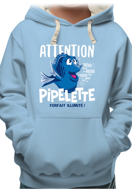 Sweat Enfant Attention poisson pipelette