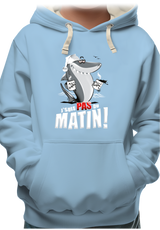 Sweat Enfant Requin je suis pas du matin