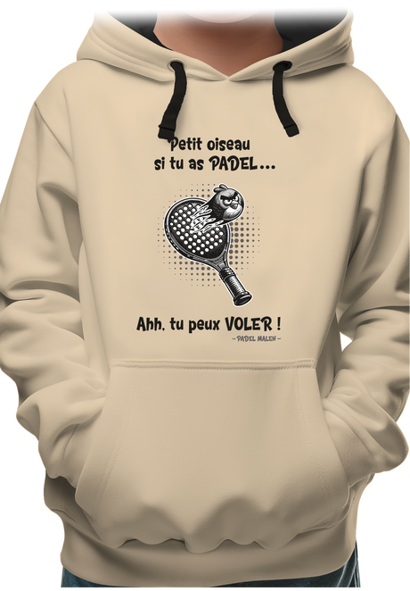 Sweat Enfant Padel avec oiseau énervé