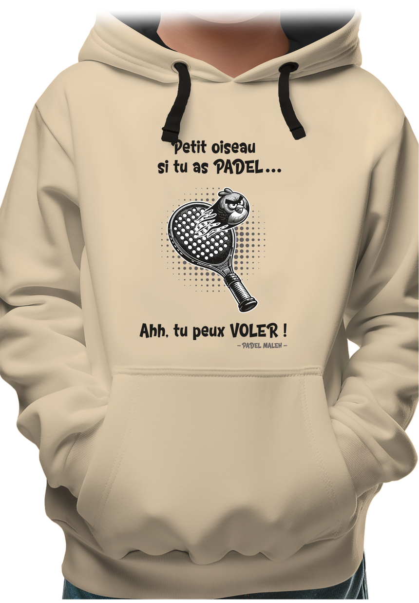 Sweat Enfant Padel avec l'oiseau énervé