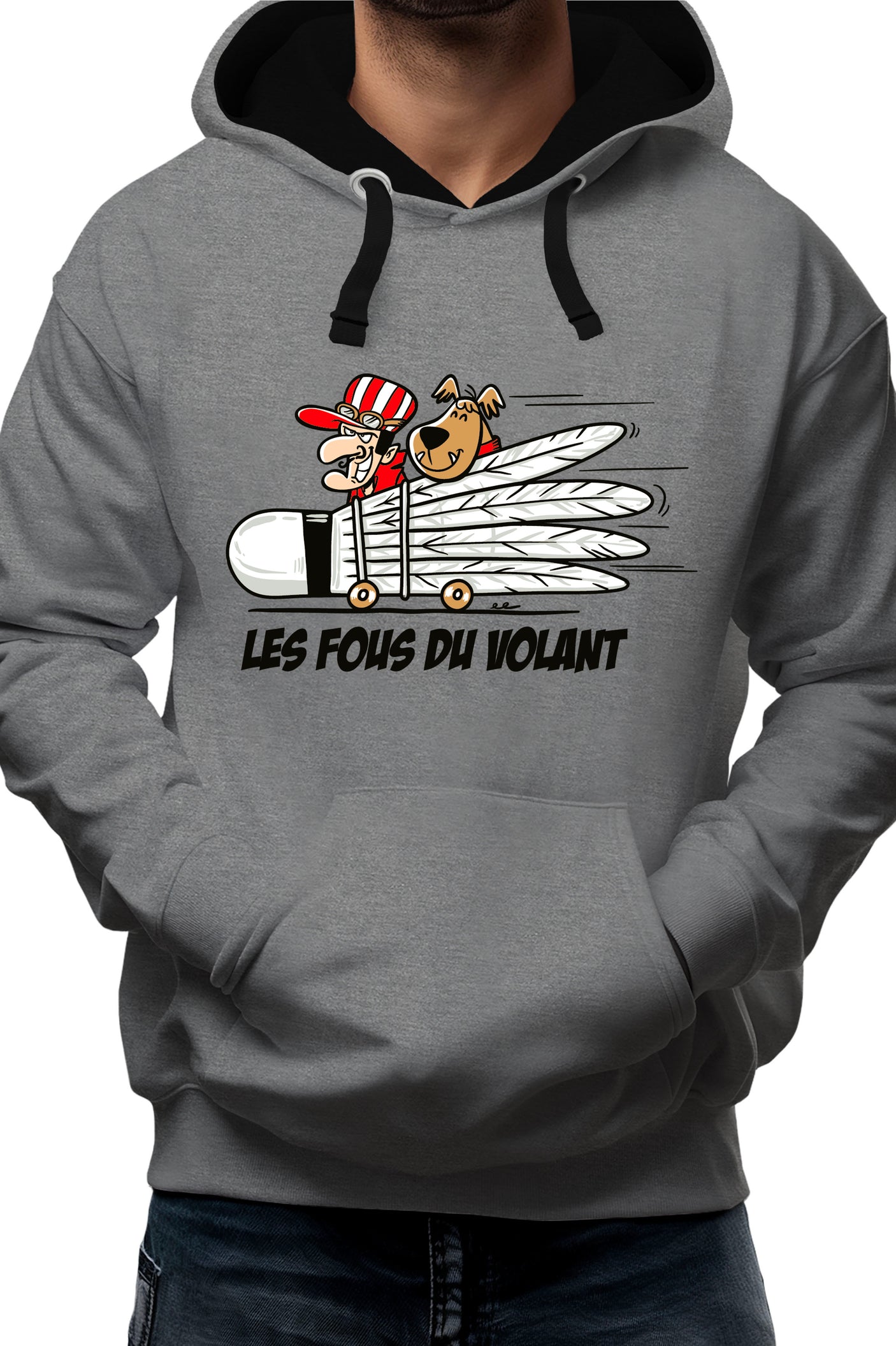 Sweat Adulte Les fous du Volant de badminton