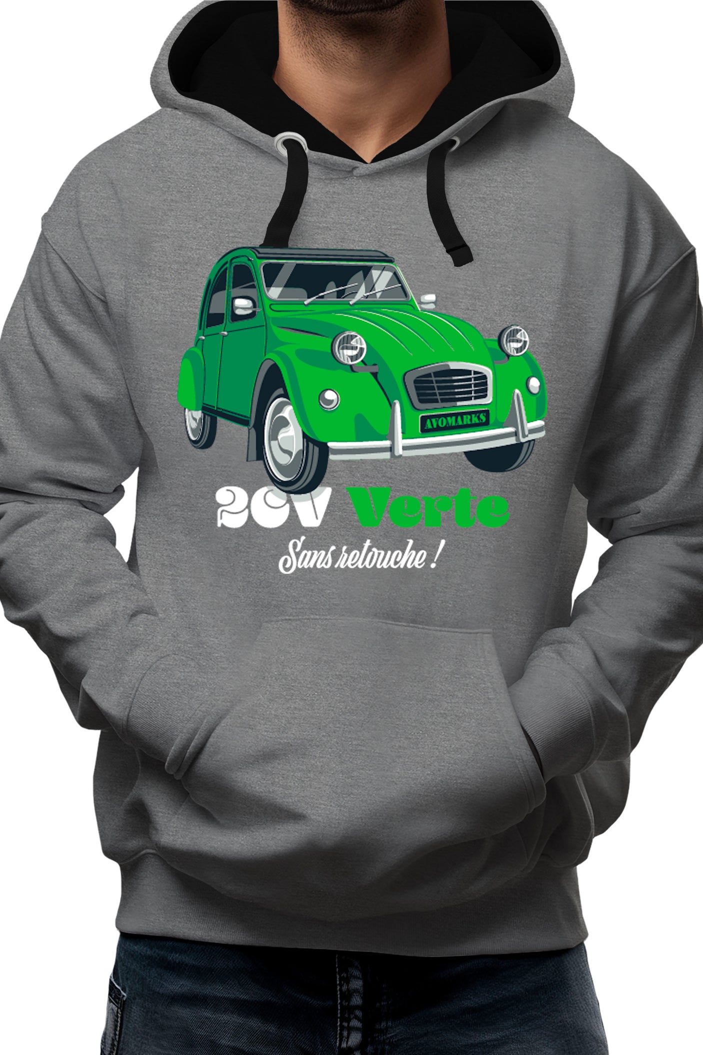 Sweat Adulte Deuch verte sans retouche
