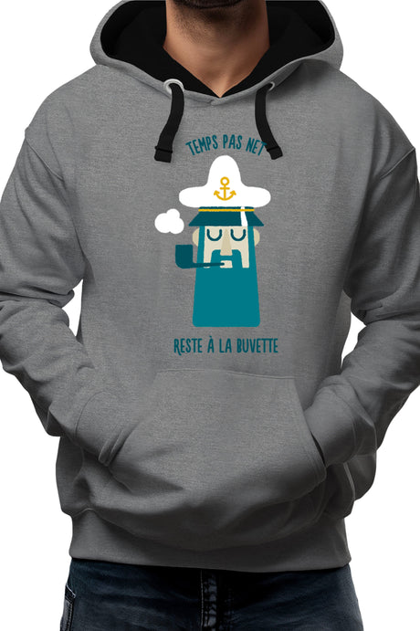 Sweat Adulte Capitaine temps pas net buvette