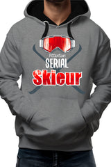 Sweat Adulte Attention serial skieur