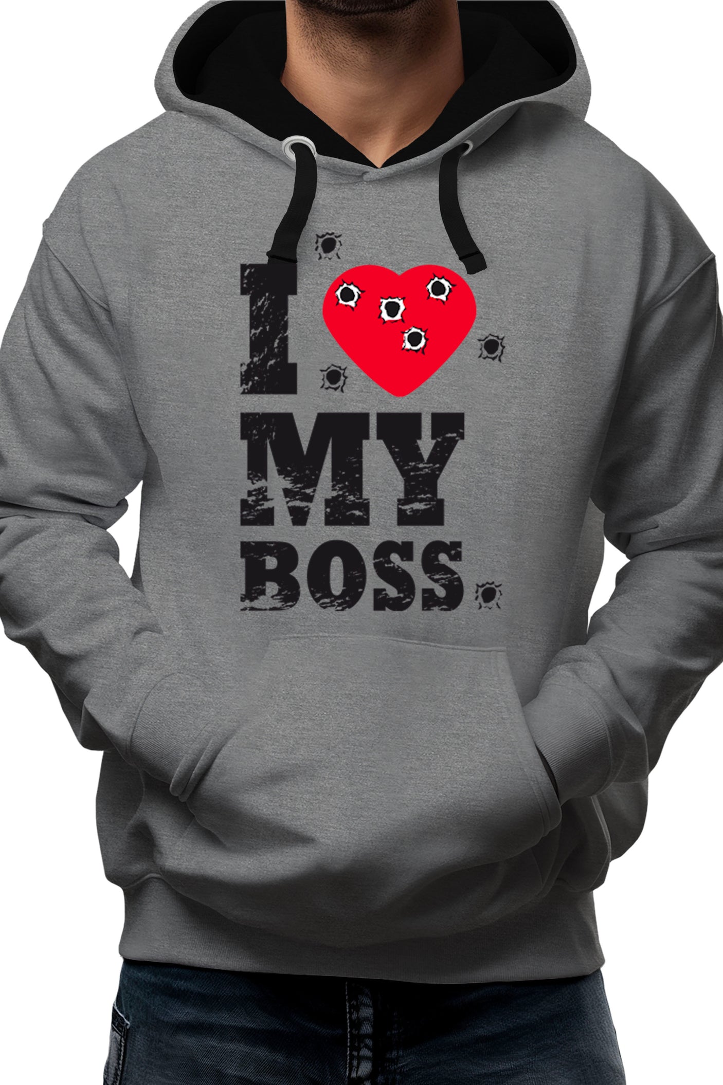 Sweat Adulte I Love My Boss cible de tire