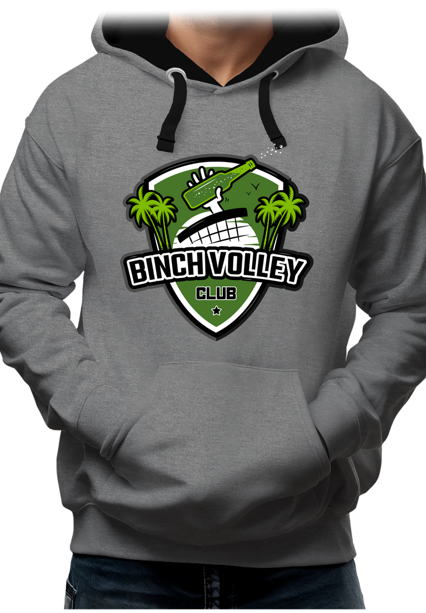 Sweat Adulte Le binch Volley club avec une bière